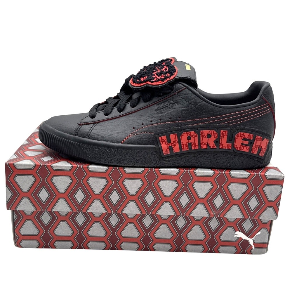 Puma Clyde Post Game Runway Harlem Dapper Dan Black Red Men's 7.5 394491-01 NIB